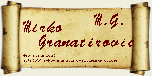Mirko Granatirović vizit kartica